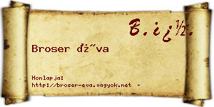 Broser Éva névjegykártya